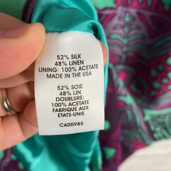 Nanette Lepore V Neck Silk & Linen Dress - Picture 9 of 10